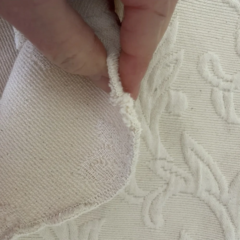 Matelasse Coverlet Standard & Throw Shams Full Size Cream Cottage JC Penney Home
